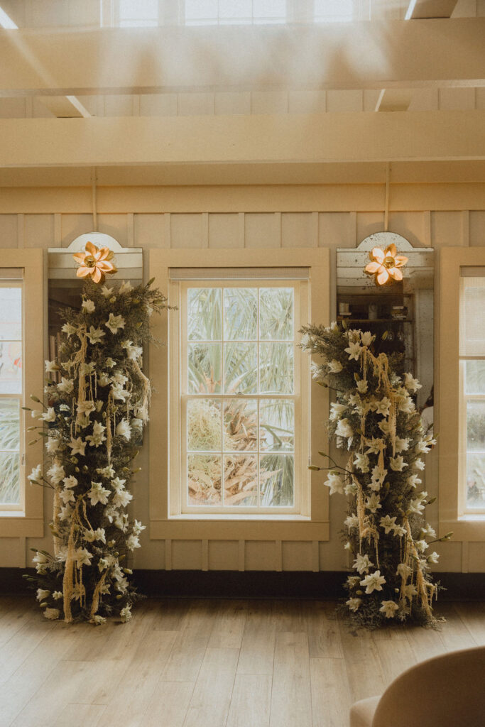 ceremony setup at parcel 32 wedding in charleston