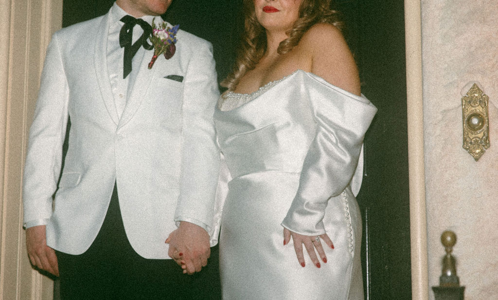 A bridal portrait taken by a wedding photographer pa captures an editorial image of a bride & groom in Philadelphia