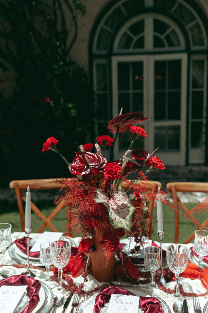 Creative Red Wedding Table